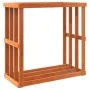 Soporte leña de exterior madera pino marrón cera 109x52x106 cm by , Firewood bags and holders - Ref: Foro24-844494, Price: 87...