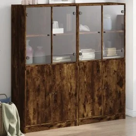 Regal aus geräuchertem Eichenholz mit Türen, 136x37x142 cm. von , Sideboards - Ref: Foro24-3206528, Preis: 264,06 €, Rabatt: %