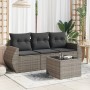 Gartensofagarnitur 4-teilig mit grauen Polstern aus synthetischem Rattan von , Gartensets - Ref: Foro24-3221069, Preis: 260,0...