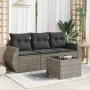 Set de sofás de jardín 4 pzas y cojines ratán sintético gris by , Garden sets - Ref: Foro24-3221069, Price: 273,50 €, Discoun...