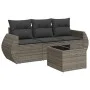 Set de sofás de jardín 4 pzas y cojines ratán sintético gris by , Garden sets - Ref: Foro24-3221069, Price: 273,50 €, Discoun...
