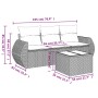 Set de sofás de jardín 4 pzas y cojines ratán sintético gris de , Conjuntos de jardín - Ref: Foro24-3221069, Precio: 263,68 €...