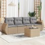Juego de sofás jardín con cojines 5 pzas ratán sintético beige by , Garden sets - Ref: Foro24-3221088, Price: 316,17 €, Disco...