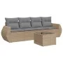 Juego de sofás jardín con cojines 5 pzas ratán sintético beige by , Garden sets - Ref: Foro24-3221088, Price: 332,45 €, Disco...
