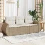 Gartensofagarnitur mit beigen Kissen, 3-teilig, aus PE-Rattan. von , Gartensets - Ref: Foro24-3221057, Preis: 281,60 €, Rabat...