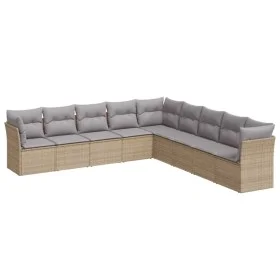 Set de sofás de jardín 9 pzas con cojines ratán sintético beige by , Garden sets - Ref: Foro24-3249618, Price: 573,24 €, Disc...