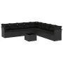Gartensofa-Set, 10-teilig, mit schwarzen Kissen und synthetischem Rattan. von , Gartensets - Ref: Foro24-3249624, Preis: 613,...