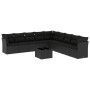 Set de sofás de jardín 10 pzas cojines ratán sintético negro by , Garden sets - Ref: Foro24-3249624, Price: 625,74 €, Discoun...
