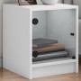 Nachttisch mit weißer Glastür 35x37x42 cm von , Nachttische - Ref: Foro24-836343, Preis: 24,82 €, Rabatt: %