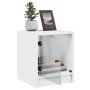 Nachttisch mit weißer Glastür 35x37x42 cm von , Nachttische - Ref: Foro24-836343, Preis: 24,82 €, Rabatt: %