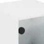 Mesita de noche con puerta de vidrio blanco 35x37x42 cm de , Mesitas de noche - Ref: Foro24-836343, Precio: 24,61 €, Descuent...
