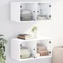 Wandschrank mit 2 Glastüren, weiß, 68,5x37x35 cm. von , Schließfächer und Lagerschränke - Ref: Foro24-836498, Preis: 79,73 €,...