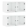 Wandschrank mit 2 Glastüren, weiß, 68,5x37x35 cm. von , Schließfächer und Lagerschränke - Ref: Foro24-836498, Preis: 79,73 €,...