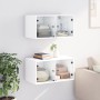 Mueble pared con puertas de vidrio 2 uds blanco 68,5x37x35 cm by , Lockers and storage cabinets - Ref: Foro24-836498, Price: ...