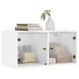 Wandschrank mit 2 Glastüren, weiß, 68,5x37x35 cm. von , Schließfächer und Lagerschränke - Ref: Foro24-836498, Preis: 79,73 €,...
