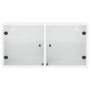 Mueble pared con puertas de vidrio 2 uds blanco 68,5x37x35 cm by , Lockers and storage cabinets - Ref: Foro24-836498, Price: ...