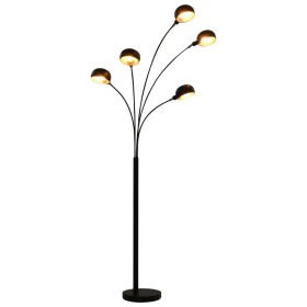 Lámpara de pie negro y dorado 5 x E14 200 cm de vidaXL, Lámparas - Ref: Foro24-282418, Precio: 124,25 €, Descuento: %