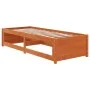 Sofá cama de madera maciza de pino marrón cera 75x190 cm de , Camas y somieres - Ref: Foro24-844480, Precio: 197,53 €, Descue...