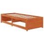 Wachsbraunes Schlafsofa aus massivem Kiefernholz, 75 x 190 cm von , Betten und Lattenroste - Ref: Foro24-844480, Preis: 200,2...