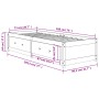 Sofá cama de madera maciza de pino marrón cera 75x190 cm de , Camas y somieres - Ref: Foro24-844480, Precio: 200,18 €