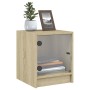 Zwei Nachttische mit Glastüren in Sonoma-Eiche, 35x37x42 cm. von , Nachttische - Ref: Foro24-836348, Preis: 47,36 €, Rabatt: %