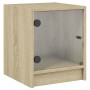 Zwei Nachttische mit Glastüren in Sonoma-Eiche, 35x37x42 cm. von , Nachttische - Ref: Foro24-836348, Preis: 47,36 €, Rabatt: %