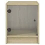Mesitas noche con puertas vidrio 2 uds roble Sonoma 35x37x42 cm by , Nightstands - Ref: Foro24-836348, Price: 39,86 €, Discou...