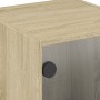 Zwei Nachttische mit Glastüren in Sonoma-Eiche, 35x37x42 cm. von , Nachttische - Ref: Foro24-836348, Preis: 47,36 €, Rabatt: %