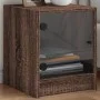 Nachttisch mit Glastür in brauner Eiche 35x37x42 cm. von , Nachttische - Ref: Foro24-836355, Preis: 24,78 €, Rabatt: %