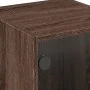 Nachttisch mit Glastür in brauner Eiche 35x37x42 cm. von , Nachttische - Ref: Foro24-836355, Preis: 24,78 €, Rabatt: %