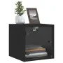 Mesita de noche con puerta de vidrio negro 35x37x35 cm de , Mesitas de noche - Ref: Foro24-836464, Precio: 33,11 €, Descuento: %
