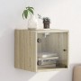 Nachttisch mit Glastür in Eiche Sonoma 35x37x35 cm von , Nachttische - Ref: Foro24-836466, Preis: 35,09 €, Rabatt: %