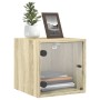 Nachttisch mit Glastür in Eiche Sonoma 35x37x35 cm von , Nachttische - Ref: Foro24-836466, Preis: 35,09 €, Rabatt: %