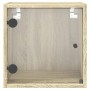 Nachttisch mit Glastür in Eiche Sonoma 35x37x35 cm von , Nachttische - Ref: Foro24-836466, Preis: 35,09 €, Rabatt: %