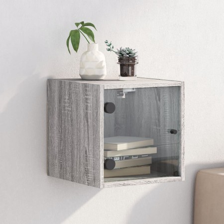Nachttisch mit grauer Sonoma-Glastür 35x37x35 cm von , Nachttische - Ref: Foro24-836472, Preis: 32,42 €, Rabatt: %