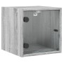 Nachttisch mit grauer Sonoma-Glastür 35x37x35 cm von , Nachttische - Ref: Foro24-836472, Preis: 32,42 €, Rabatt: %