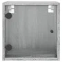 Mesita de noche con puerta de vidrio gris Sonoma 35x37x35 cm de , Mesitas de noche - Ref: Foro24-836472, Precio: 32,00 €, Des...
