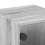 Mesita de noche con puerta de vidrio gris Sonoma 35x37x35 cm de , Mesitas de noche - Ref: Foro24-836472, Precio: 32,00 €, Des...