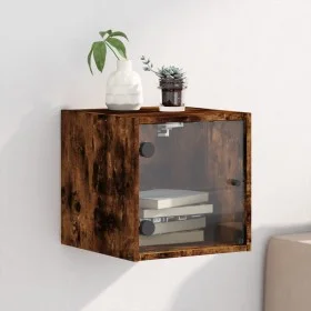 Nachttisch mit rauchglas Tür Eiche 35x37x35 cm von , Nachttische - Ref: Foro24-836470, Preis: 30,75 €, Rabatt: %