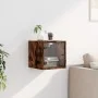 Mesita de noche con puerta de vidrio roble ahumado 35x37x35 cm by , Nightstands - Ref: Foro24-836470, Price: 30,72 €, Discoun...