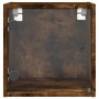 Mesita de noche con puerta de vidrio roble ahumado 35x37x35 cm by , Nightstands - Ref: Foro24-836470, Price: 31,13 €, Discoun...