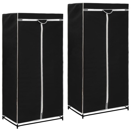 Schränke 2 Stück schwarz 75x50x160 cm von vidaXL, Kleiderschränke - Ref: Foro24-282441, Preis: 47,82 €, Rabatt: %