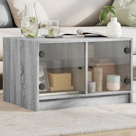 Mesa de centro con puertas de vidrio gris Sonoma 68x50x42 cm by , Coffee table - Ref: Foro24-836369, Price: 45,56 €, Discount: %