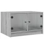 Mesa de centro con puertas de vidrio gris Sonoma 68x50x42 cm by , Coffee table - Ref: Foro24-836369, Price: 45,16 €, Discount: %