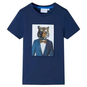 Camiseta infantil de manga corta azul oscuro 140 de , Camisetas para niños - Ref: Foro24-11943, Precio: 8,32 €, Descuento: %