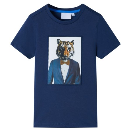 Dunkelblaues kurzärmeliges Kinder-T-Shirt 140 von , Kinder-T-Shirts - Ref: Foro24-11943, Preis: 8,41 €, Rabatt: %