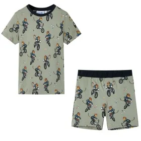Light khaki children's short-sleeved pajamas 128 by , Children's pajamas - Ref: Foro24-11867, Price: 11,24 €, Discount: %
