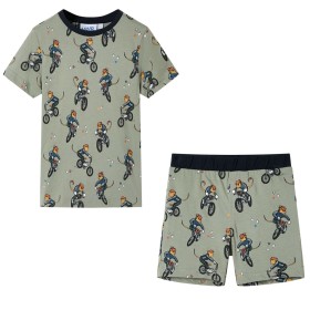 Pijama de manga corta infantil caqui claro 128 de , Pijamas de niños - Ref: Foro24-11867, Precio: 10,93 €, Descuento: %