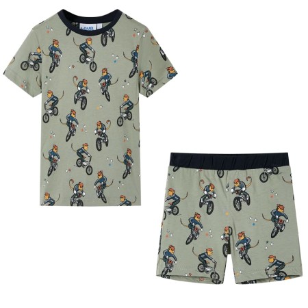 Pijama de manga corta infantil caqui claro 128 de , Pijamas de niños - Ref: Foro24-11867, Precio: 10,93 €, Descuento: %