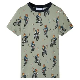 Light khaki children's short-sleeved pajamas 116 by , Children's pajamas - Ref: Foro24-11866, Price: 11,24 €, Discount: %